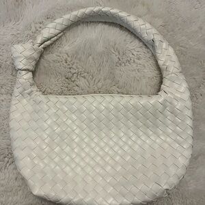 a new day Cream Woven Shoulder Bag